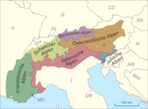 Alpenregionen und Länder